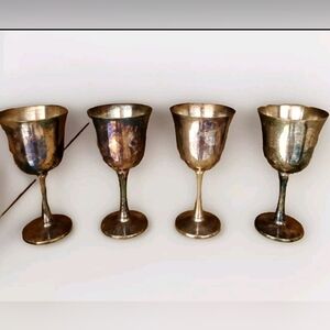Vintage Silver Goblets Set of Four Jolem Brand